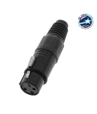 Θηλυκό Βύσμα XLR Female 3 PIN CANNON DMX High Quality Μαύρο GloboStar 51189